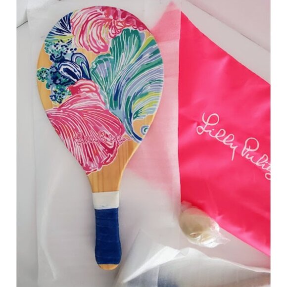 Lilly Pulitzer 4 Pc Colorful Coordinating GWP Paddle Ball Set w Travel Bag - Picture 5 of 5